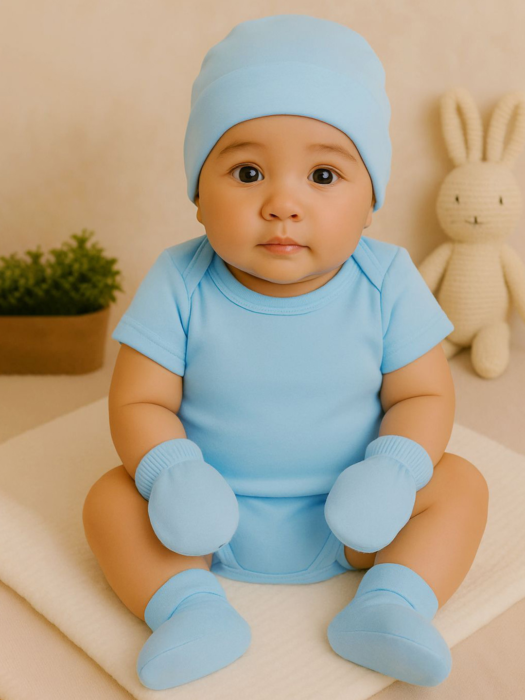 Moms Home Infants 4-Piece Organic Cotton Super Soft Onesies Gift Set