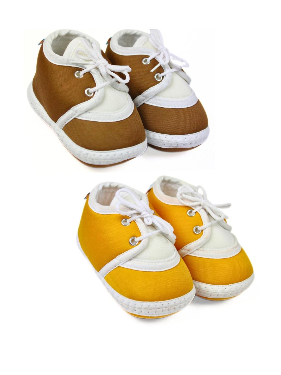 NESKA MODA Newborn Baby 3 To 12 Month 2 Pair Combo Skin Friendly Soft Cotton Lace Shoes Booties