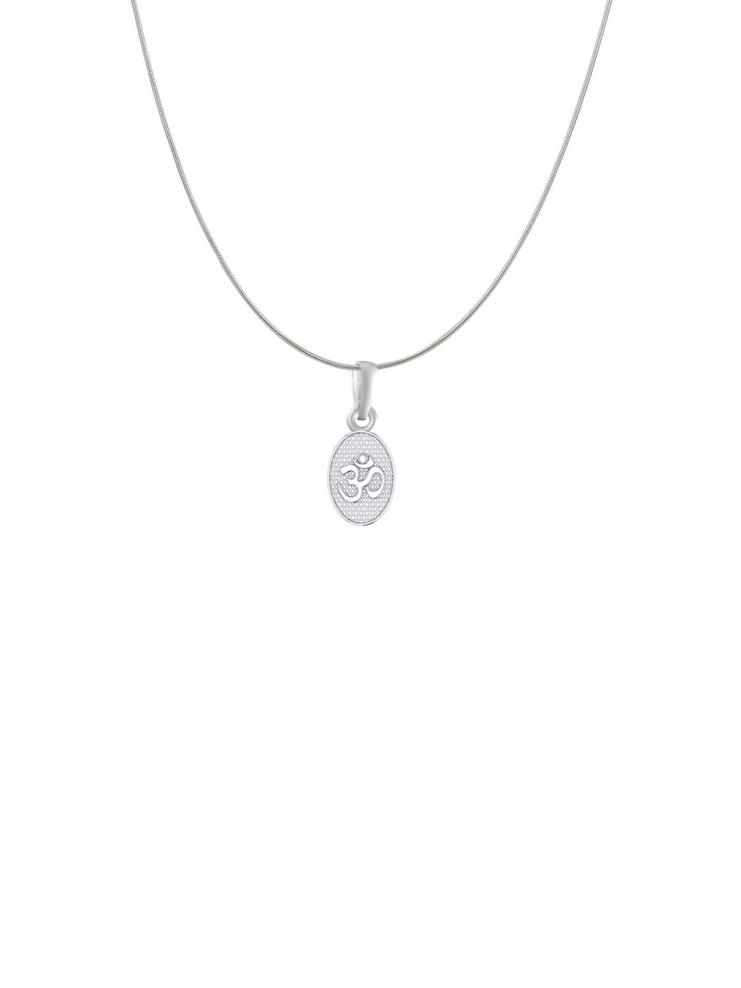 AKSHAT SAPPHIRE 925 Sterling Silver Om Pendant With Snake Chain