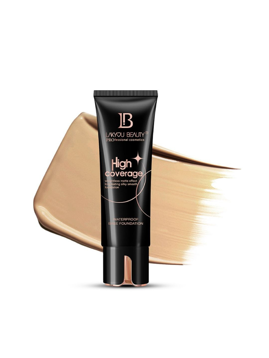 LAKYOU BEAUTY High Coverage Waterproof Base Foundation- 80 ml- Pure Beige 06