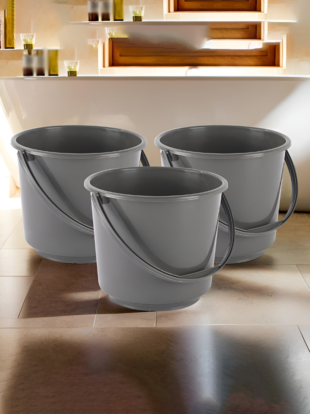 Aura Grey 3 Pieces Buckets - 5000 ml Each