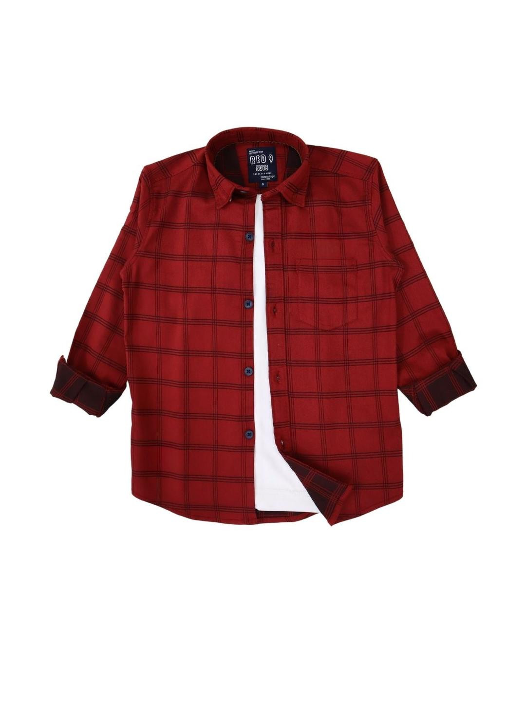 Rocket Science Boys Classic Slim Fit Checked Casual Shirt