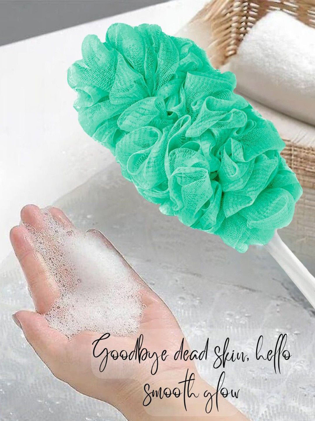 Sizi Set Of 2 Soft Back Scrubber Loofah With Handle