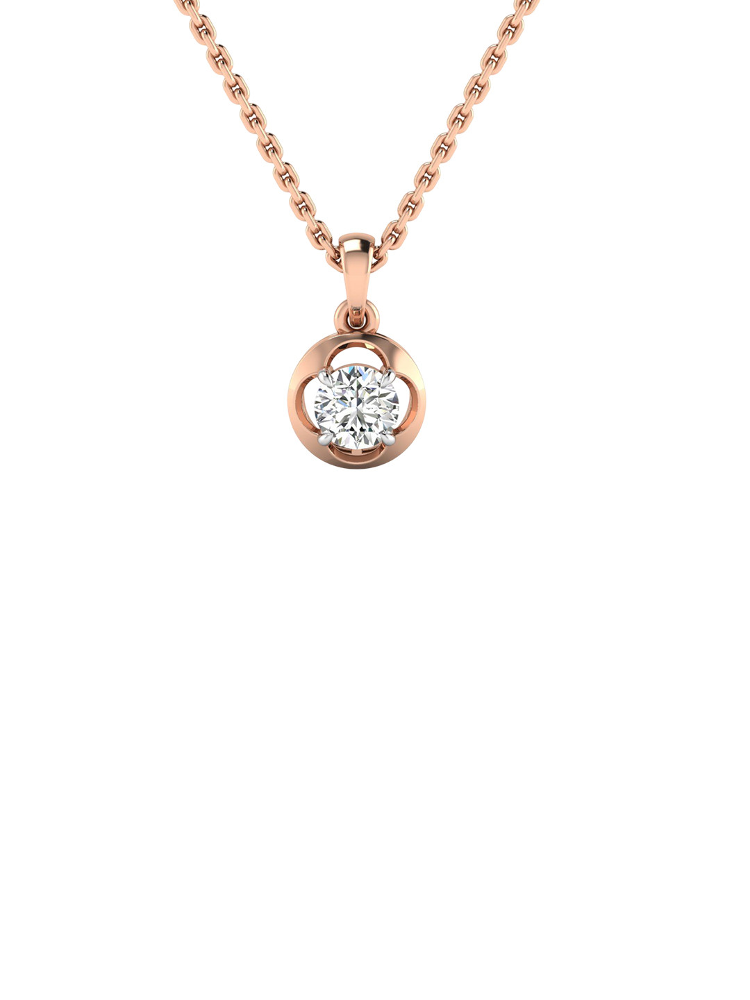 SHINE ETERNAL 14 Kt Rose Gold Lab Grown Diamond Celestial Diamond Pendant-0.636g