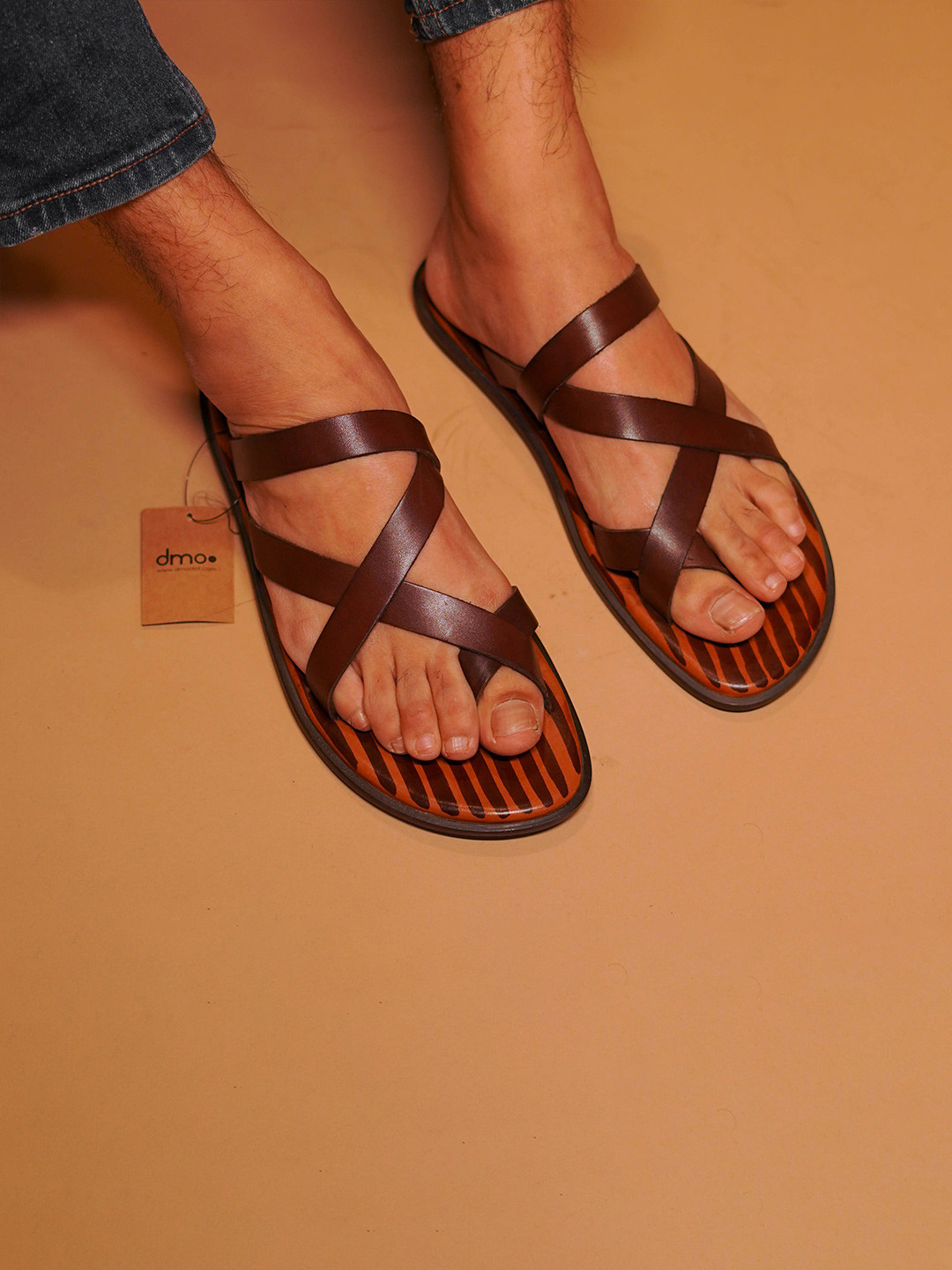 dmodot Men Leather Comforts Sandals