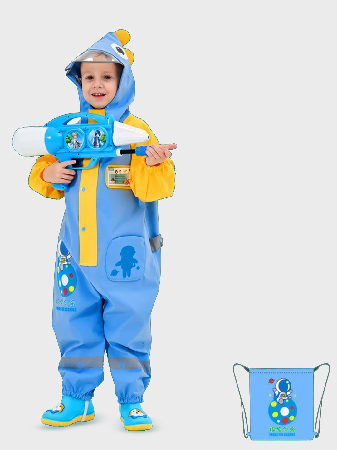 Little Surprise Box LLP Unisex Kids Printed Jumpsuit Style Raincoat