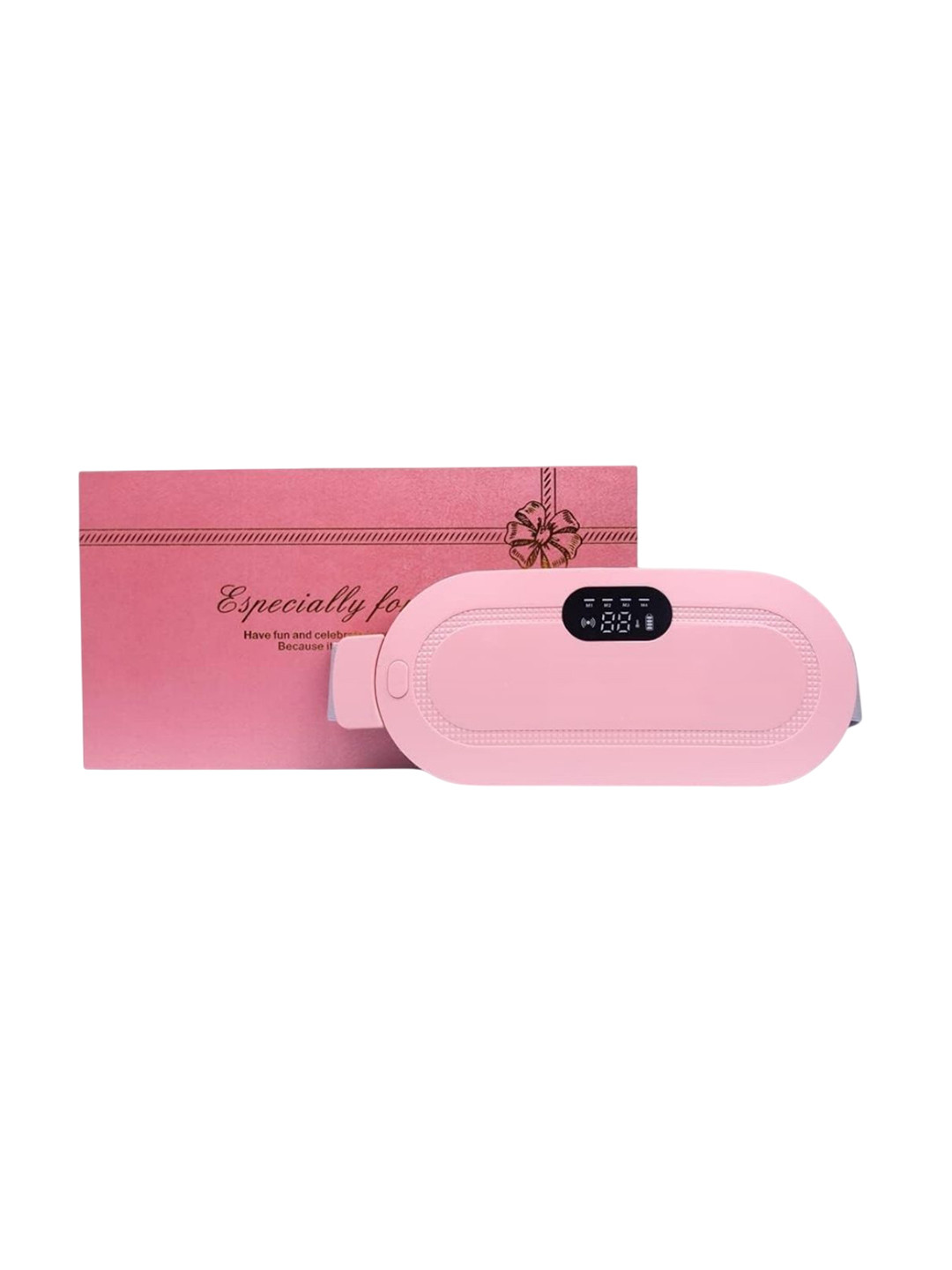 CareDone Belly Warmer with 4 Heat Levels and 4 Vibration Modes Massager - Pink