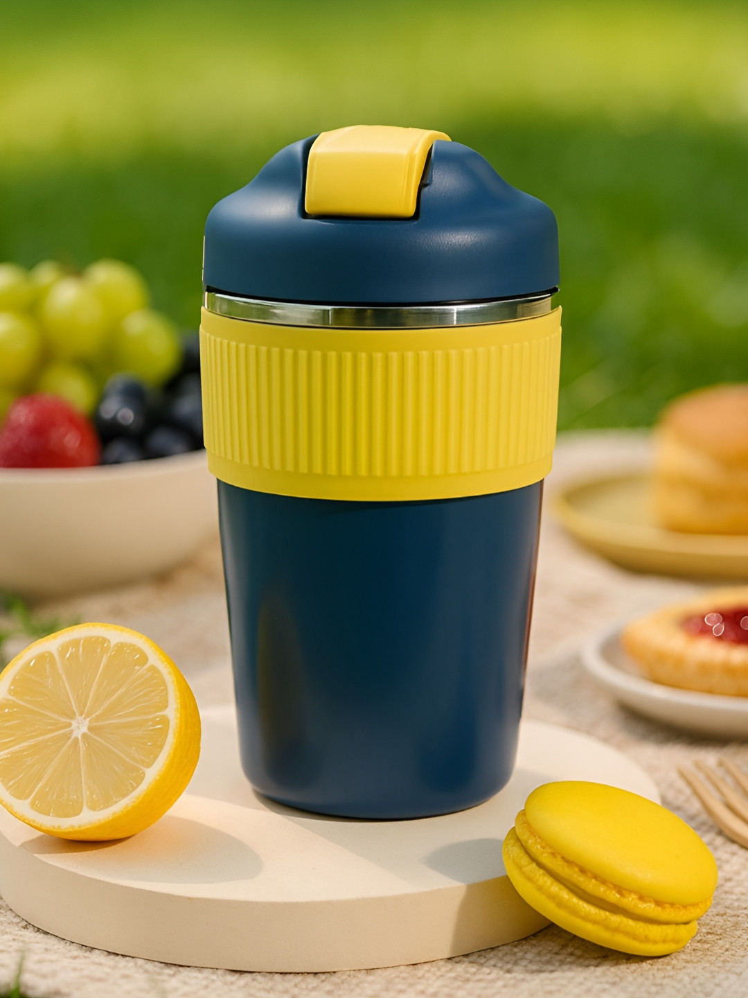 Myntra Elegant Homes Frozen Blue Stainless Steel Dishwasher Safe Mug-480ml