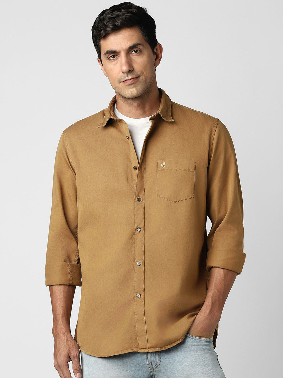 Peter England Casuals Full Sleeves Slim Fit Cotton Casual Shirt