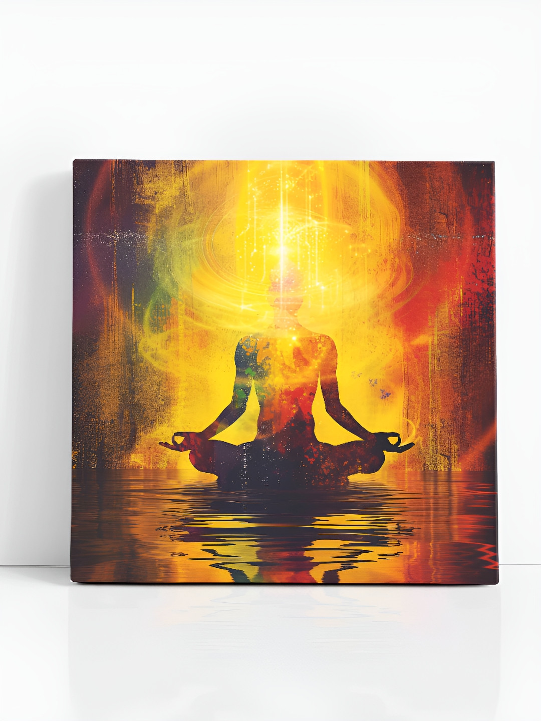 SAF Yellow & Red Spiritual Awakening Canvas Painting Wall Art