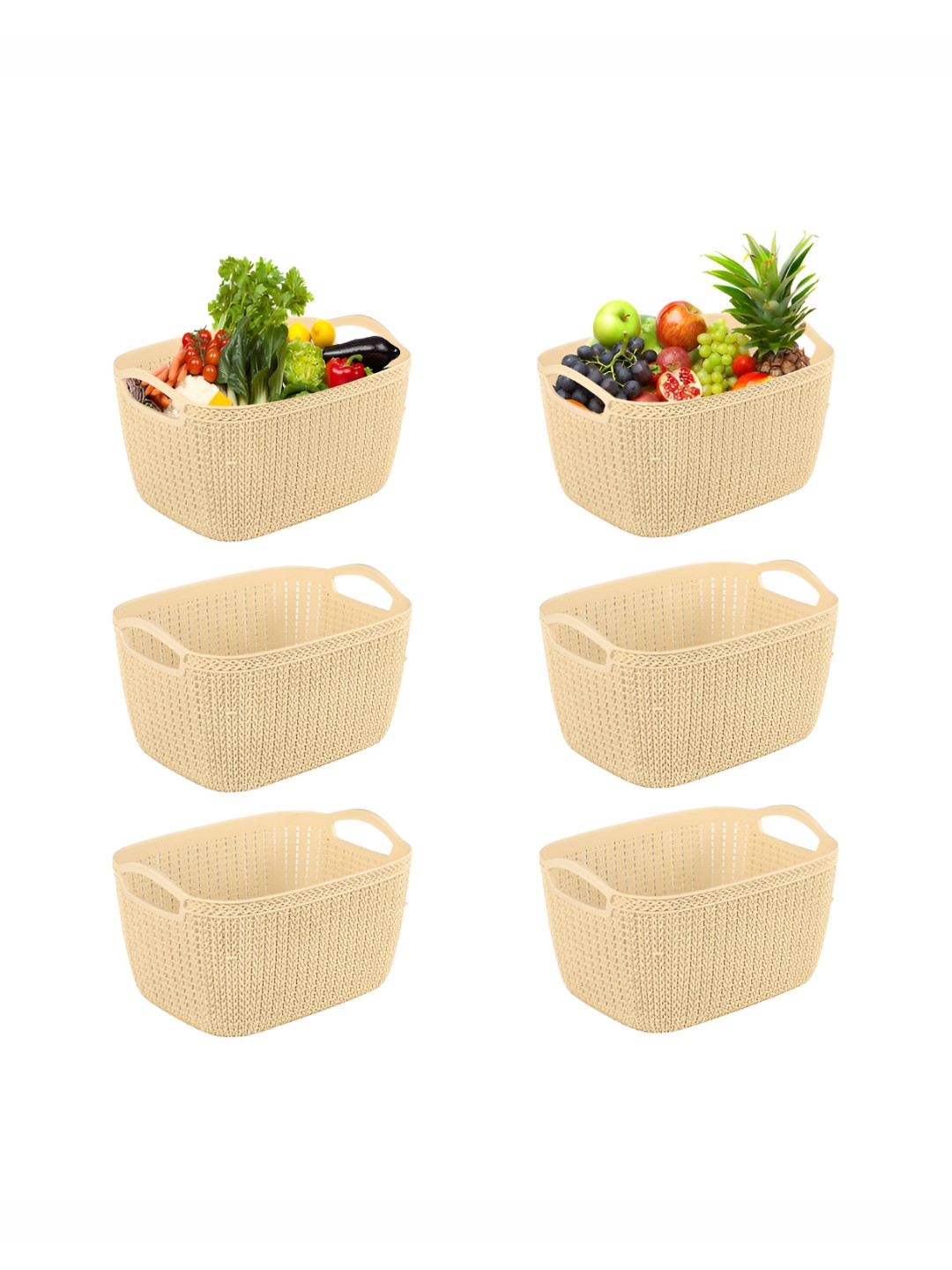 Aura Cream Storage Basket 6 Pcs Regular Multi-Utility Organisers