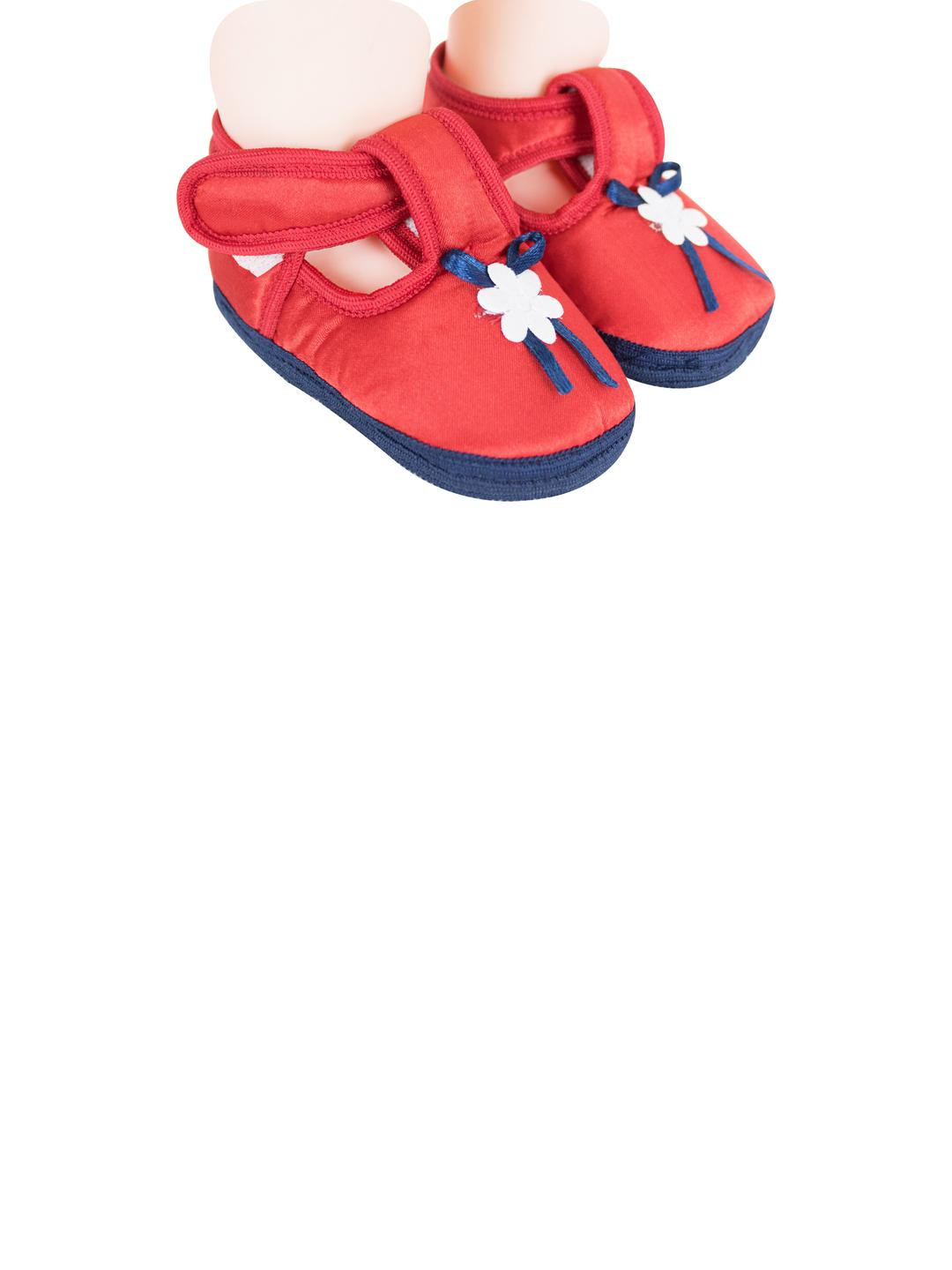 NESKA MODA 6 To 12 MonthsSatin Party Wear Baby Girls Velcro Booties