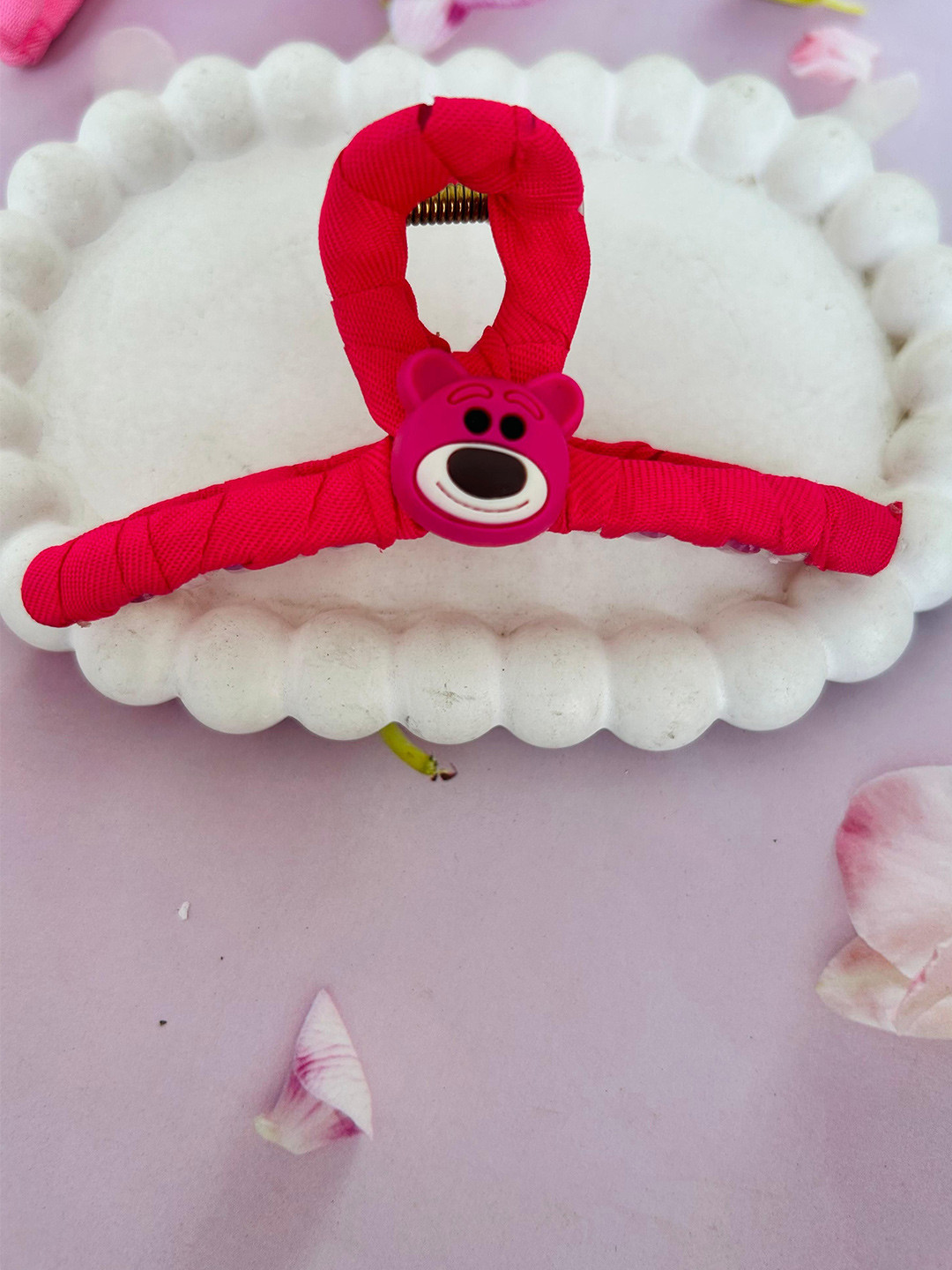 Radhya Accessories Women Fabric Wrapped Acrylic Teddy Hair Claw