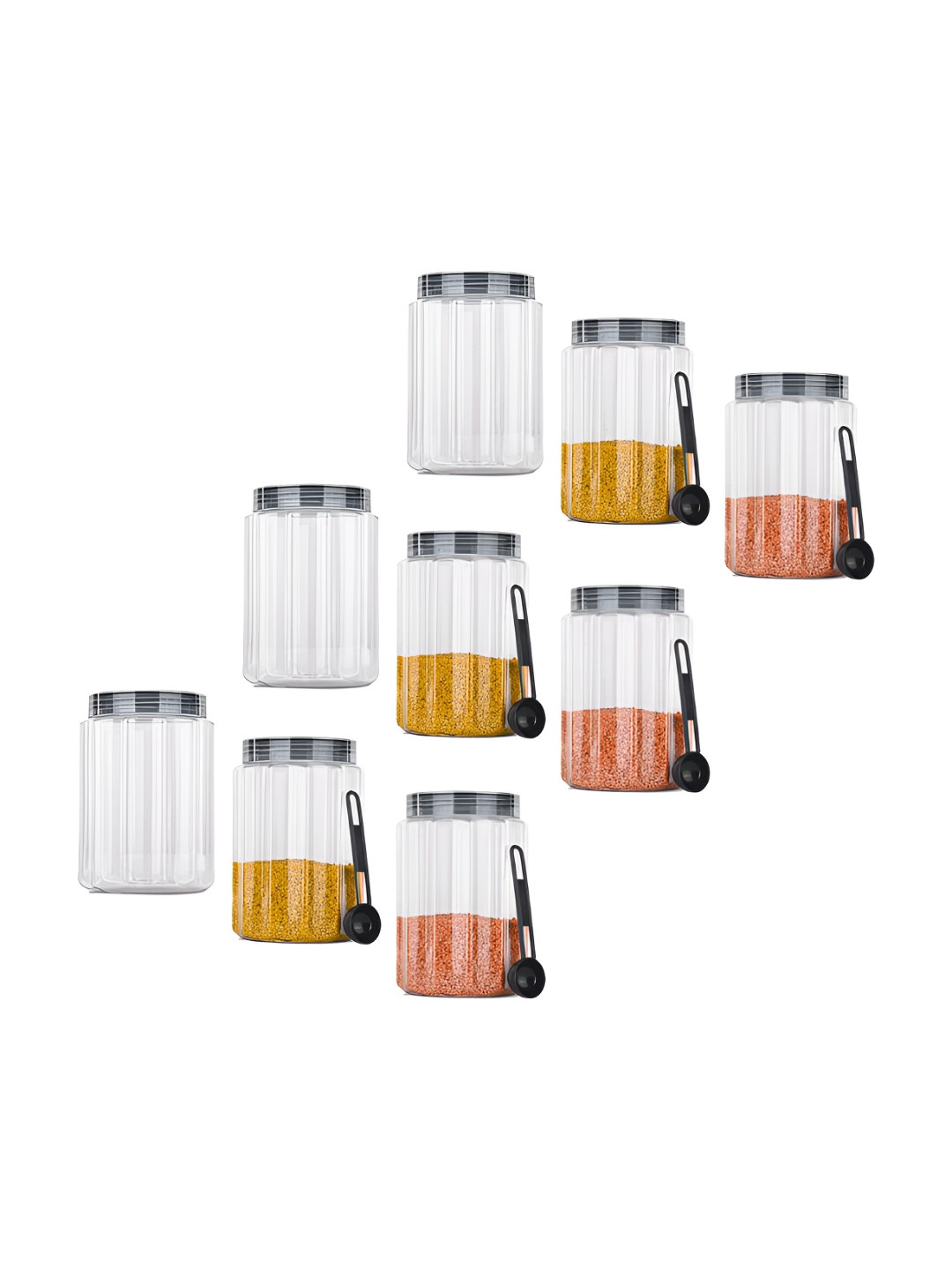 Aura Transparent Plastic Refrigerator Safe 9 Piece Clip-On Fridge Container-1.5L