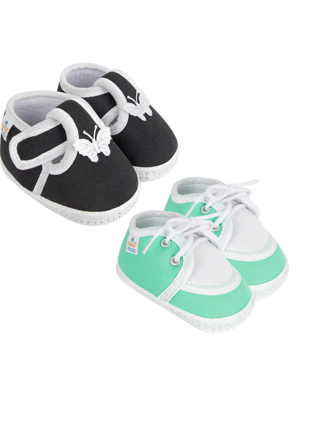 NESKA MODA 3 To 12 Month Infant Booty Combo 2 Pair Baby Skin Friendly Soft Cotton Butterfly Booties