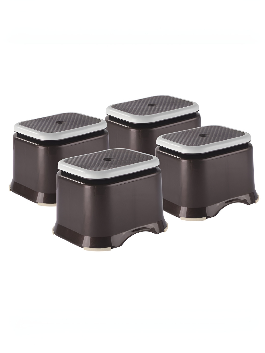 Aura Brown 4 piece Bathroom Stool for Bathing Comfortable Indoor & Outdoor Stool