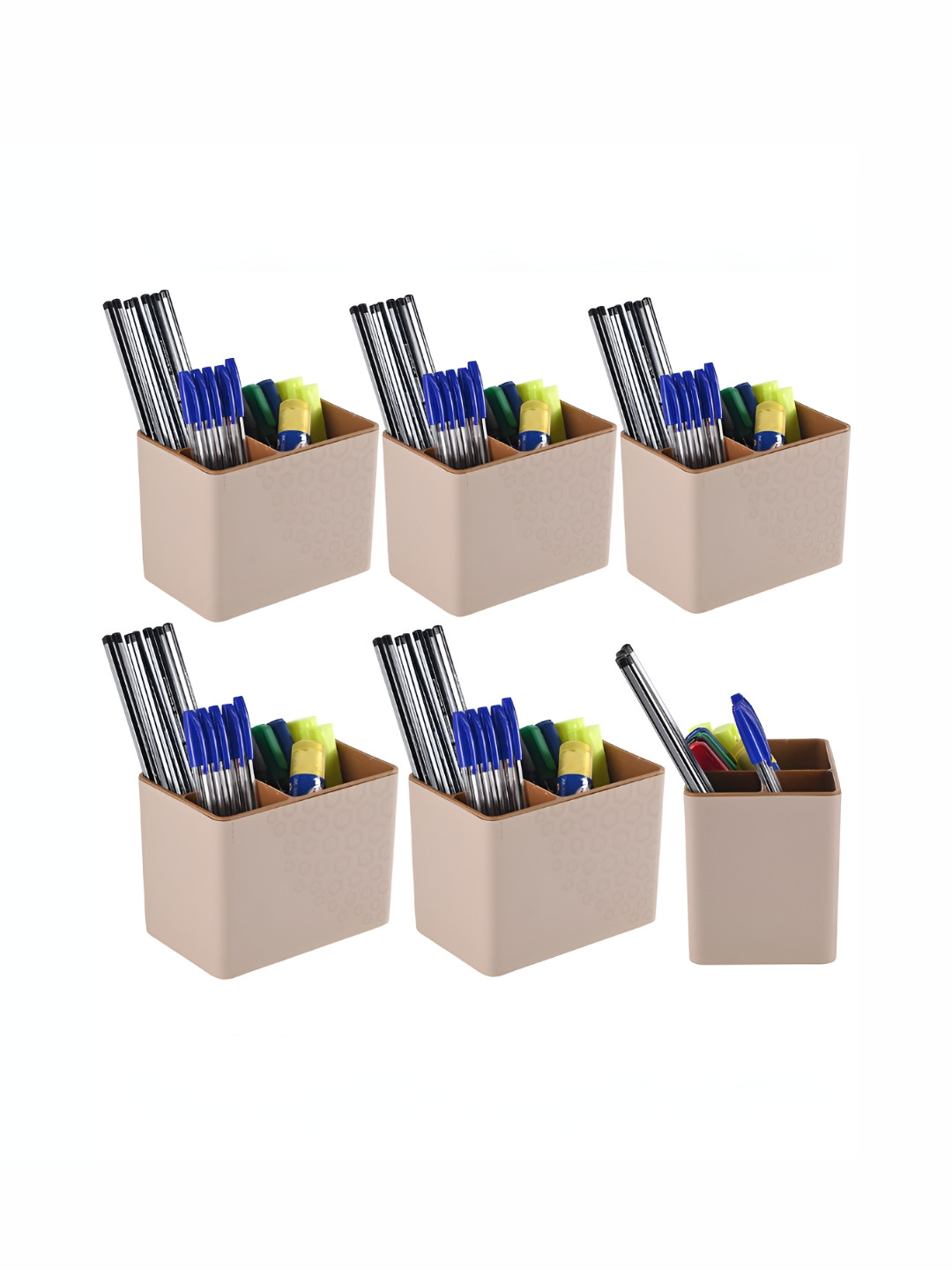 Aura Brown 6 Pieces Pen Holder