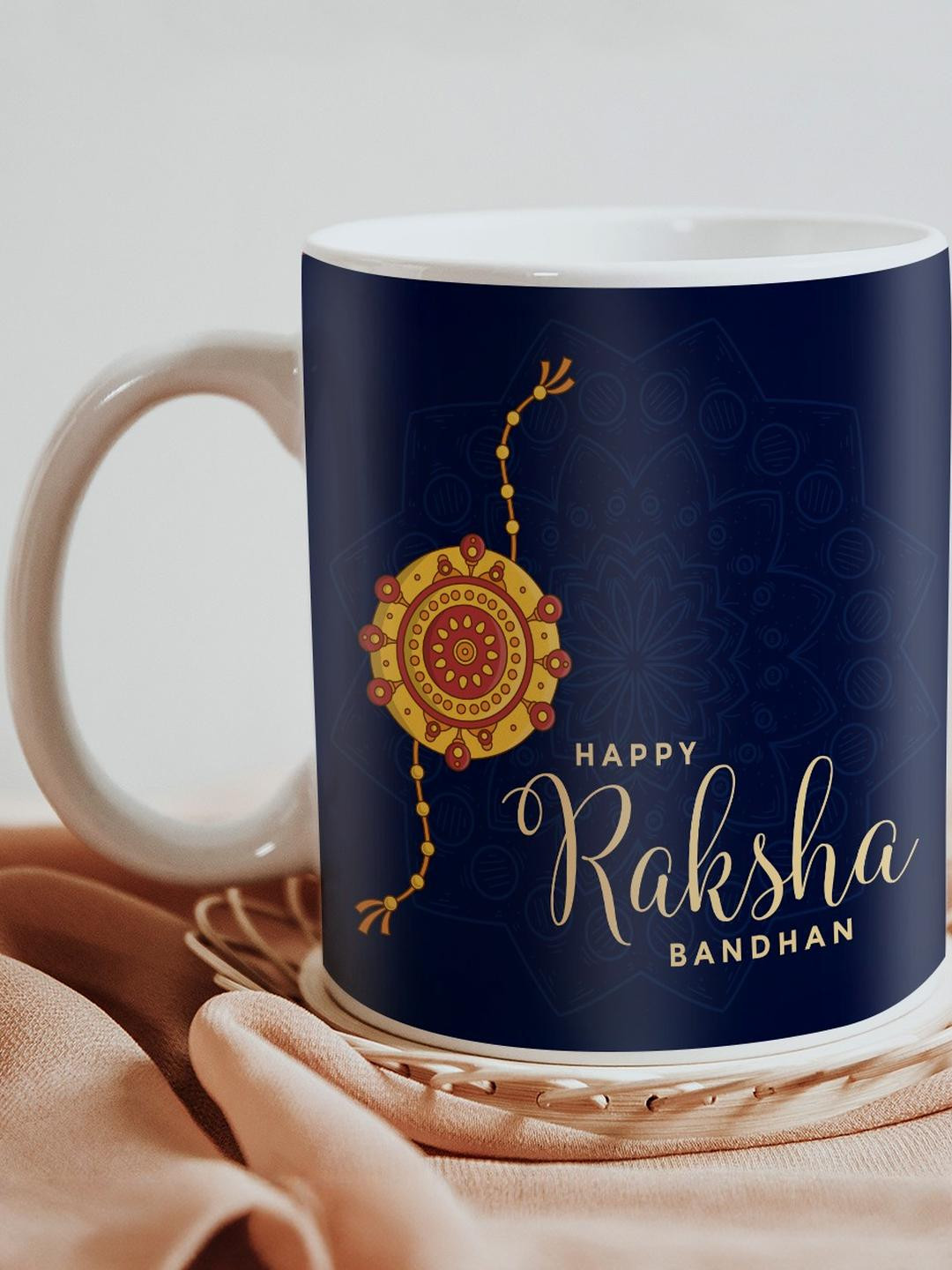 SKYTRENDS Warli Multicoloured Typography Ceramic Handmade Mug-325ml