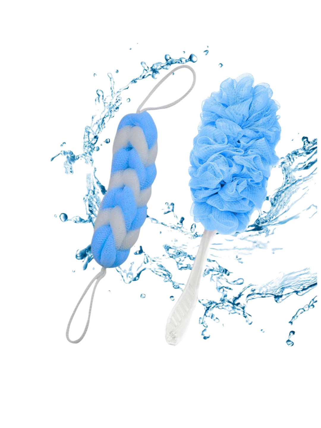 Sizi Set Of 2 Soft Back Scrubber Loofah With Handle