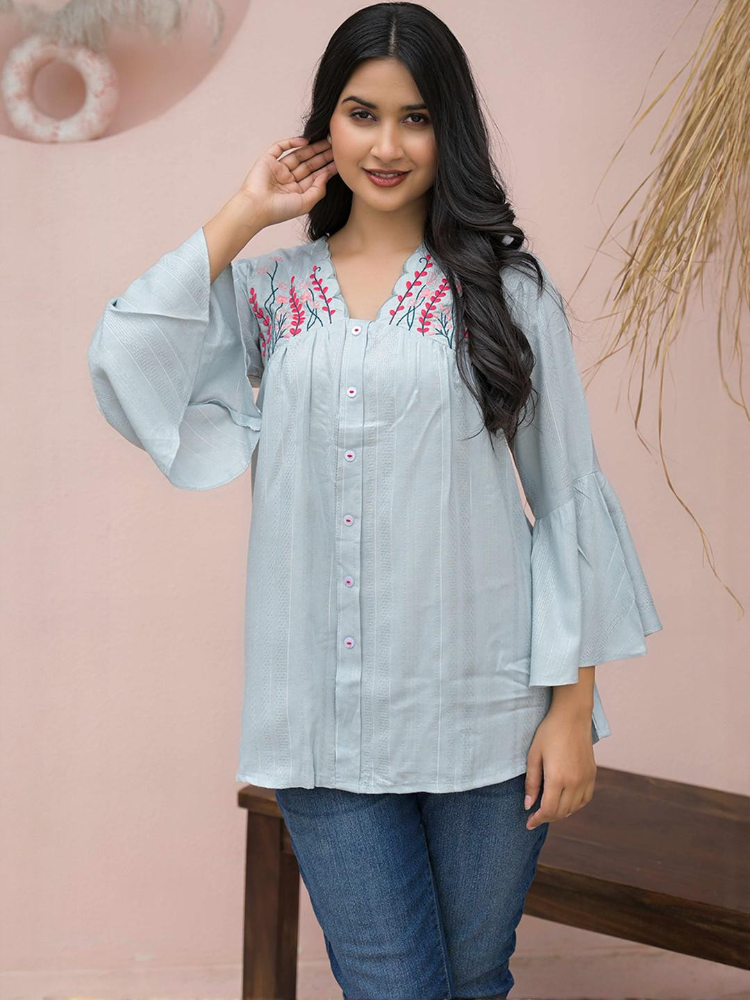 Peachmode Women Blue Tops