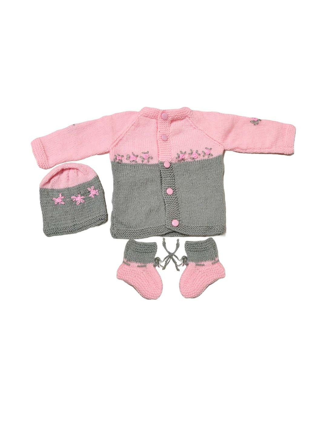 Cute Collection Unisex Kids Striped Woollen Cardigan
