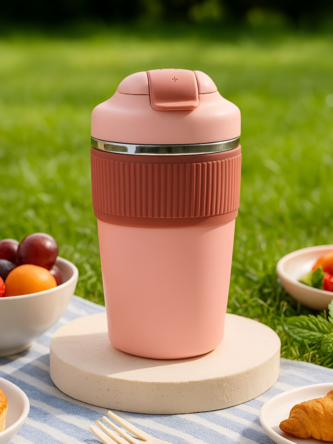 Myntra Elegant Homes Pink Stainless Steel Coffee Tumbler- 480 ml