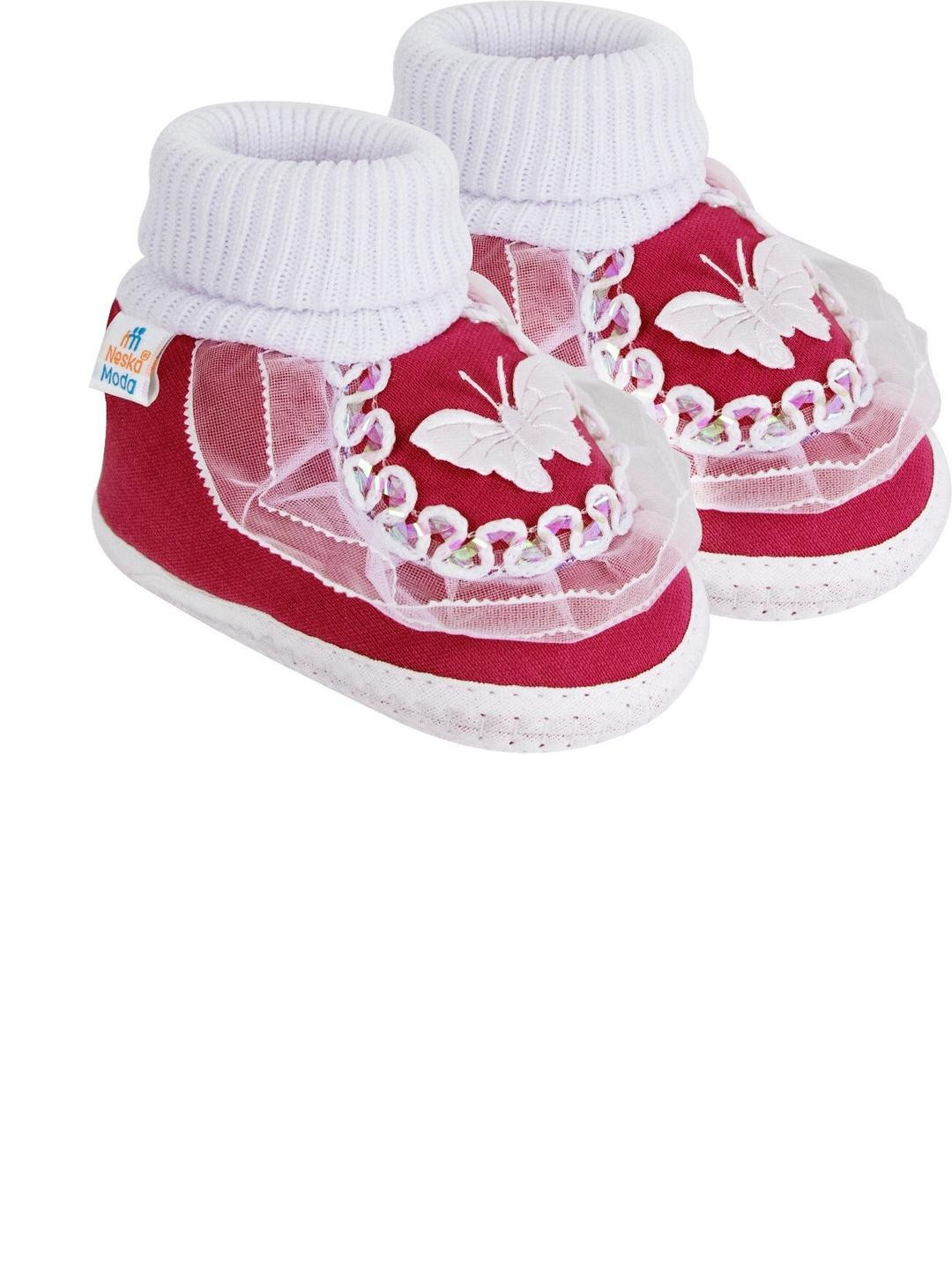 NESKA MODA 3 To 12 Month Infants Cute Soft Cotton Pre-Walker Butterfly Frill Booties