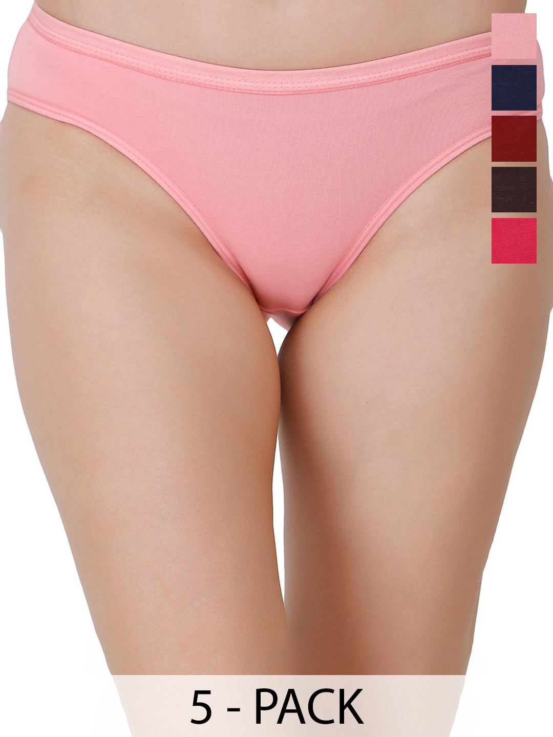 DHANDAI FASHION Pack Of 5 Hipster Cotton Briefs+ Soft Cotton Panty (DC-M-1)Mlt Pcs-5