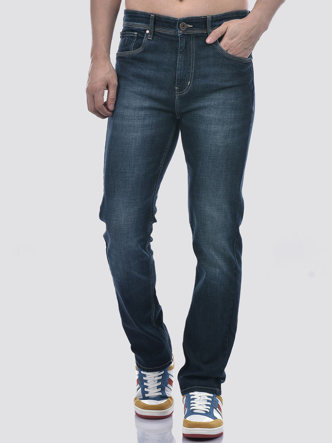 Numero Uno Men Slim Fit Mid Rise Light Fade Stretchable Jeans
