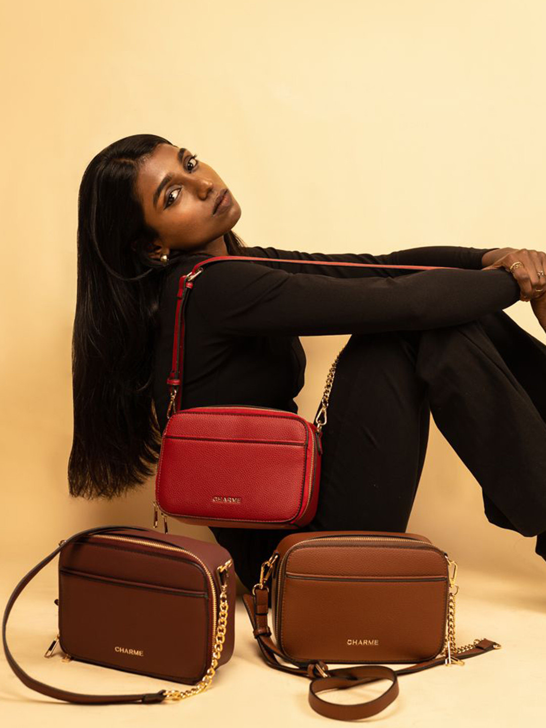 Charme Non-Detachable Adjustable Strap Structured Sling Bag