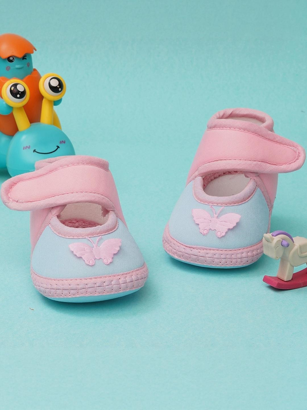 NESKA MODA 6 To 12 Months Baby Girls Soft Cotton Cute Butterfly Booties