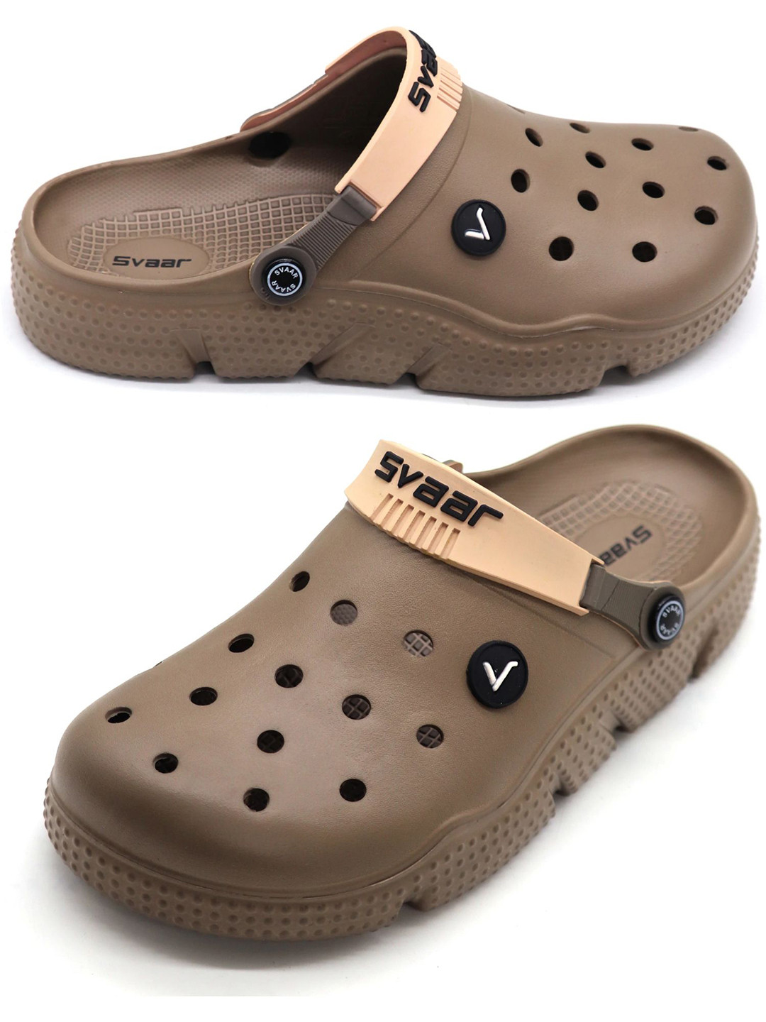 Svaar Men Clogs Flip Flops With Adjustable Back Strap