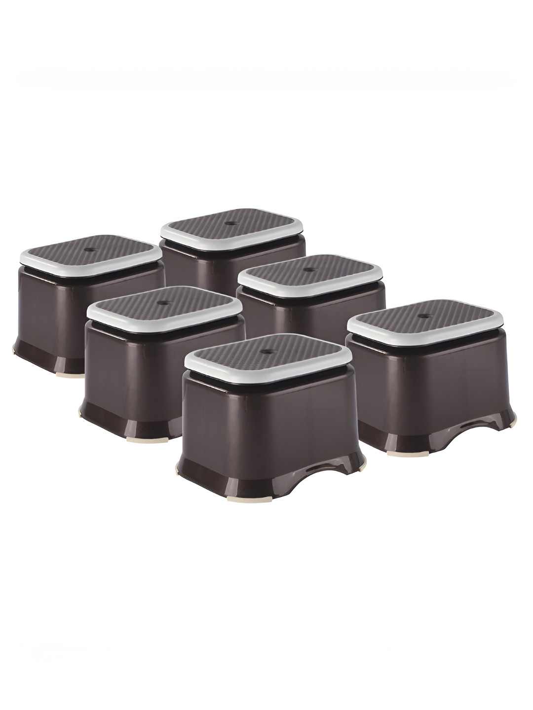 Aura Brown 6 Piece Bathroom Stool for Bathing Comfortable Indoor & Outdoor Stool