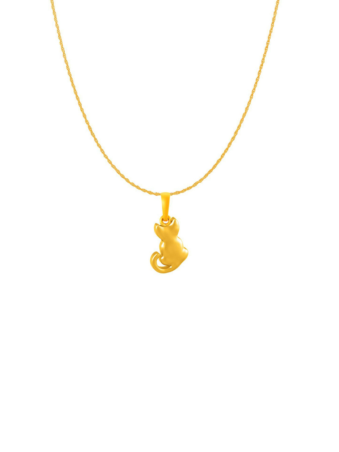 AKSHAT SAPPHIRE 92.5 Sterling Silver 22KT Gold-Plated Cat Shaped Pendant with Rope Chain