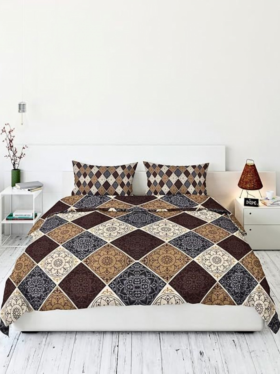 RF RELAXFEEL Cream Ethnic Motifs Heavy Winter 210 GSM Microfiber Double Bed Comforter