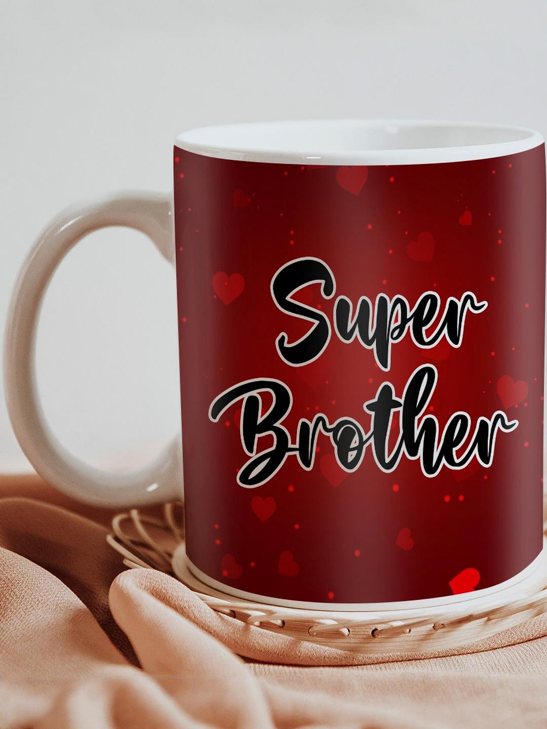 SKYTRENDS Cute Happiness Is Having A Younger Brother Who Is Taller Than You Quotes Multicoloured Typography Ceramic Microwave Safe Mug-350ml