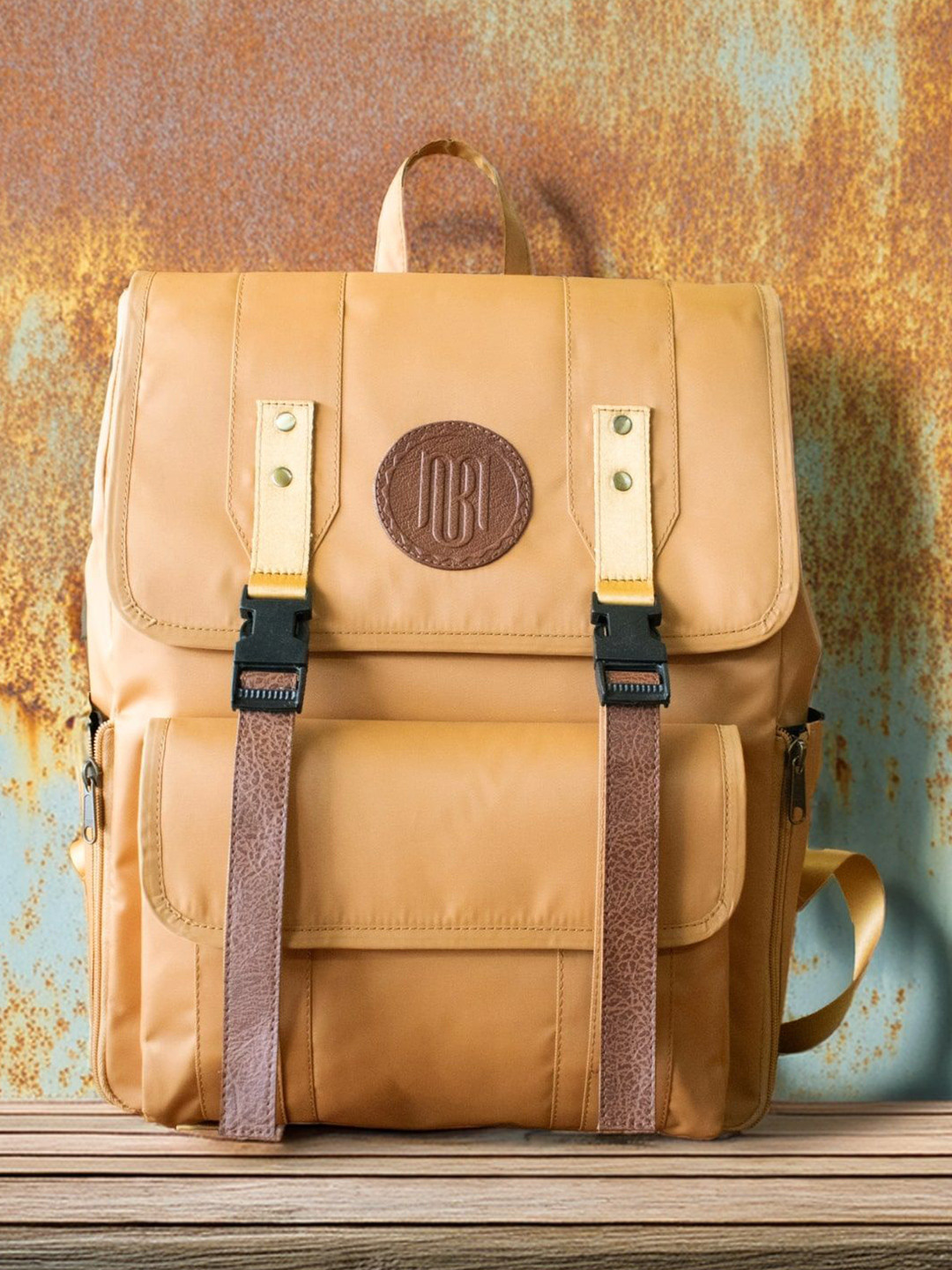 Mona B Troy Unisex Solid Flap Pocket Backpack