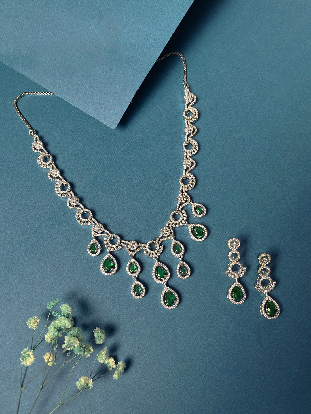 Kalakrith Milano Cubic Zirconia Studded Jewellery Set