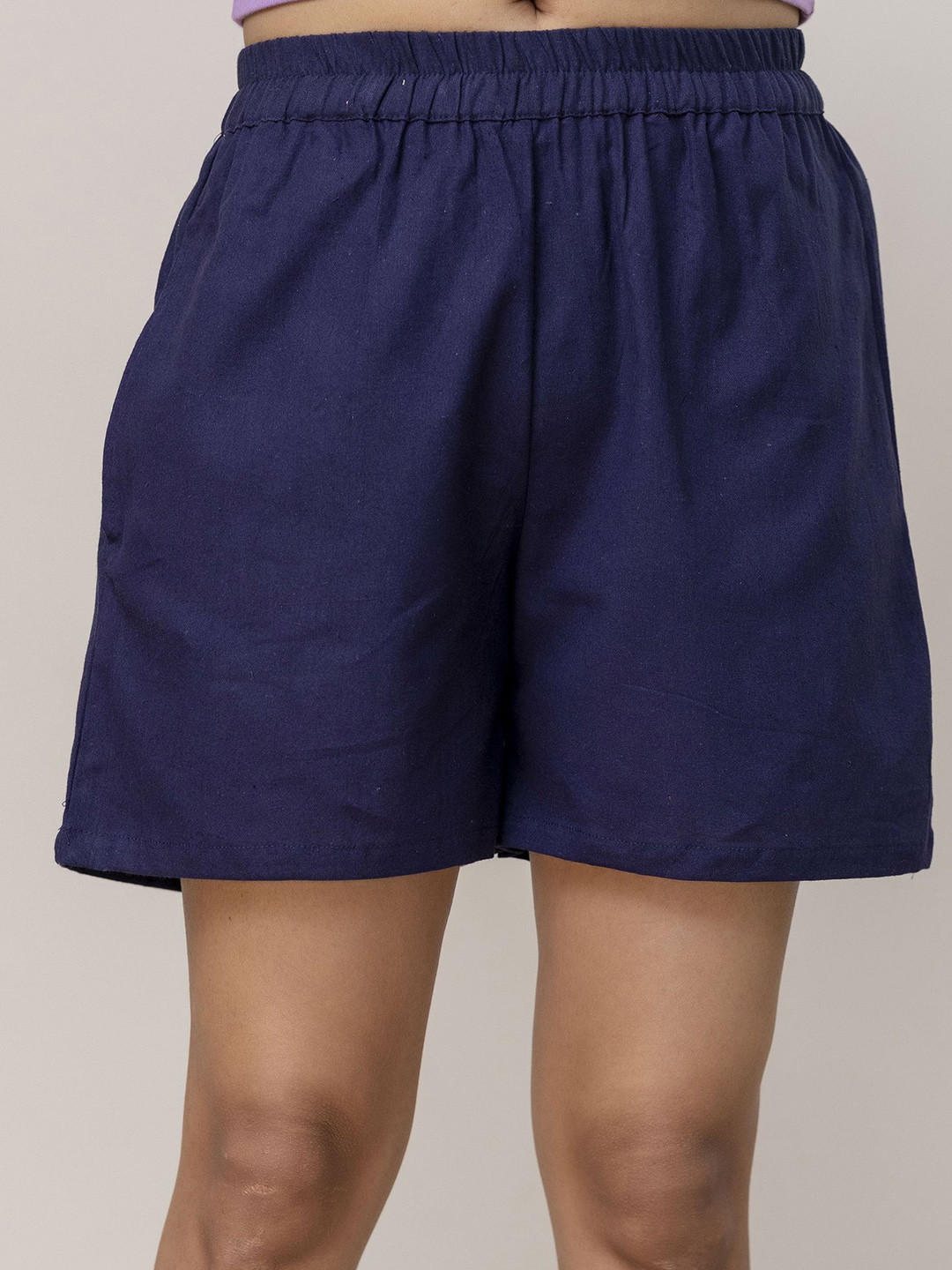 MIRAYYA Women Regular Fit Mid-Rise Pure Cotton Running Shorts