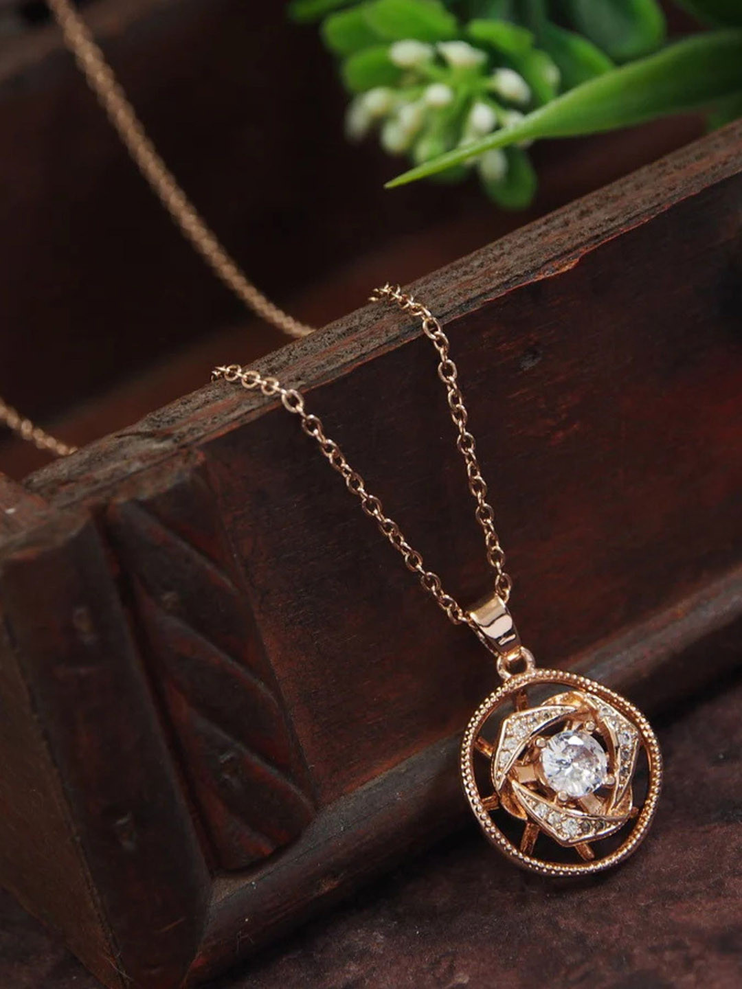 CRYSTALANE Gold-Plated Stainless Steel Pendant