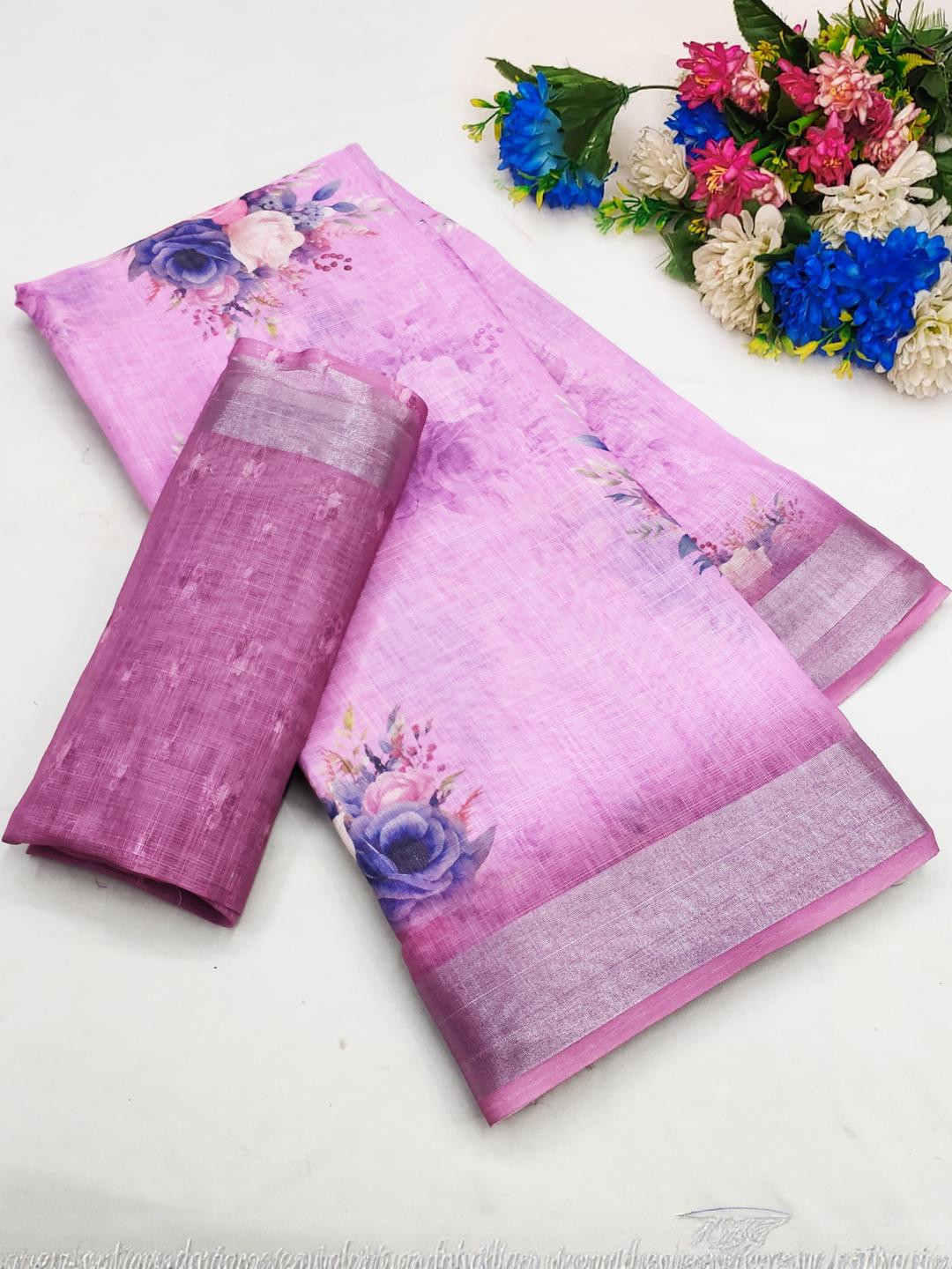 Cotton Linen Saree