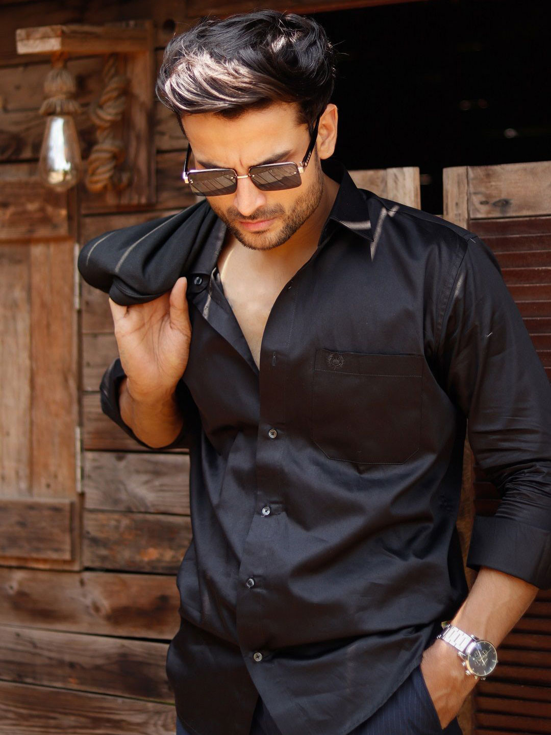 JOHN ELLIES Standard Roll-Up Sleeves Cotton Shirt