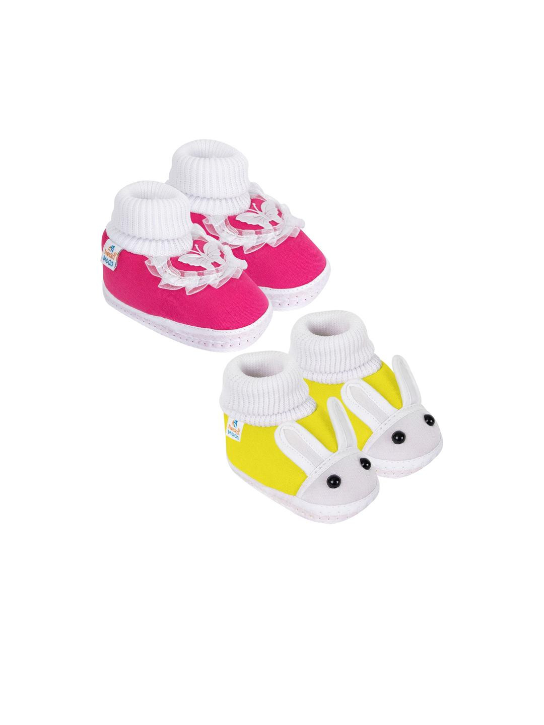 NESKA MODA 12 To 18 Month NonSlip Baby Boys & Baby Girls 2 Pair Set Cotton Butterfly Rabbit Booties