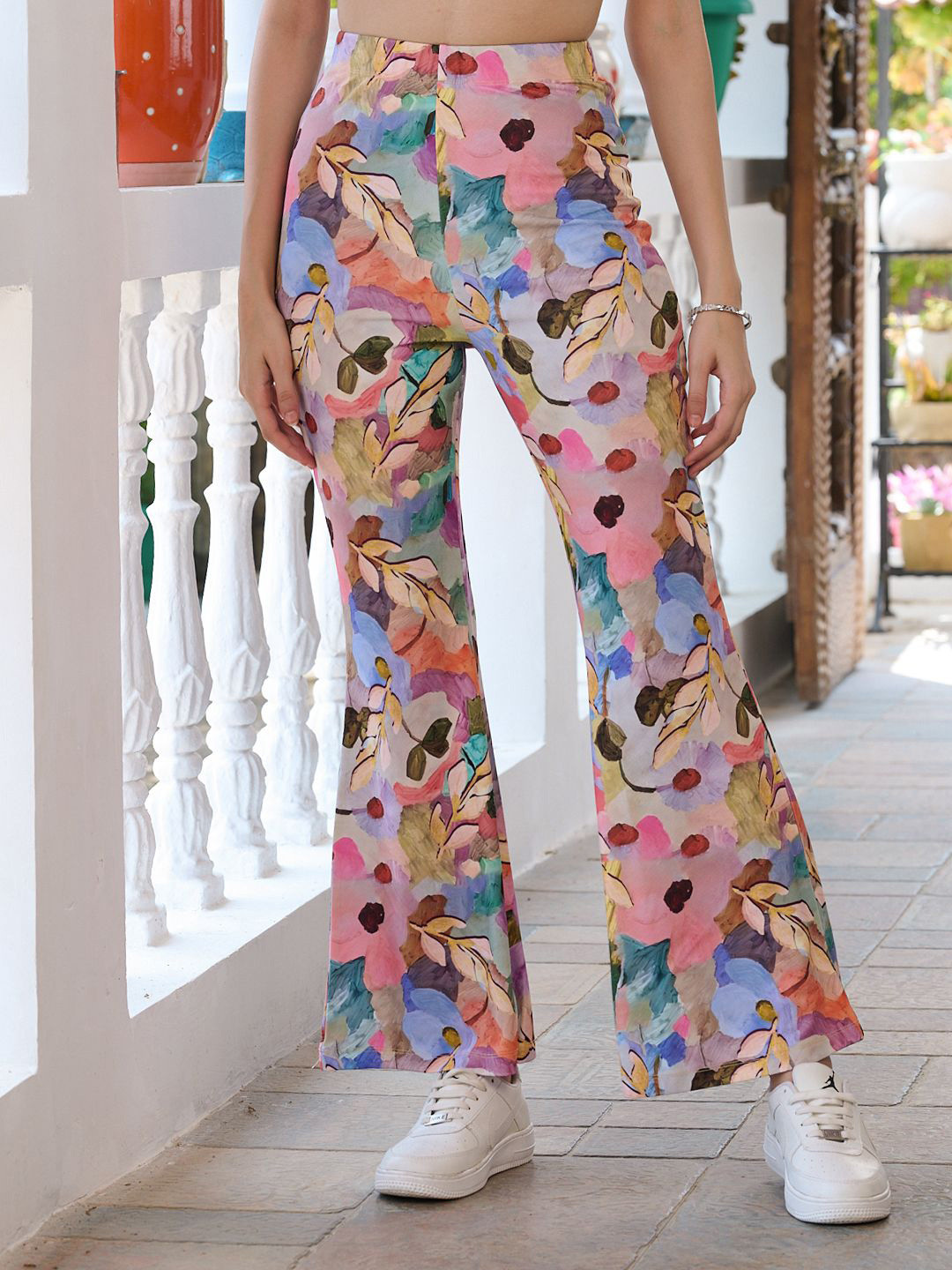 TANDUL Women Floral Printed Smart Bootcut Trousers