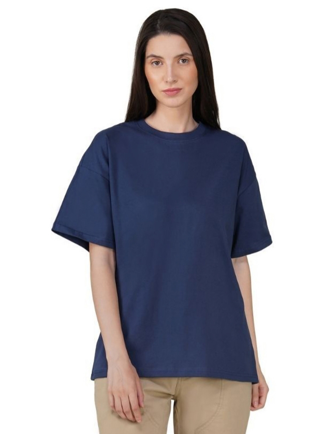 30 Looks Round Neck Short Sleeves Oversized Cotton T-shirt