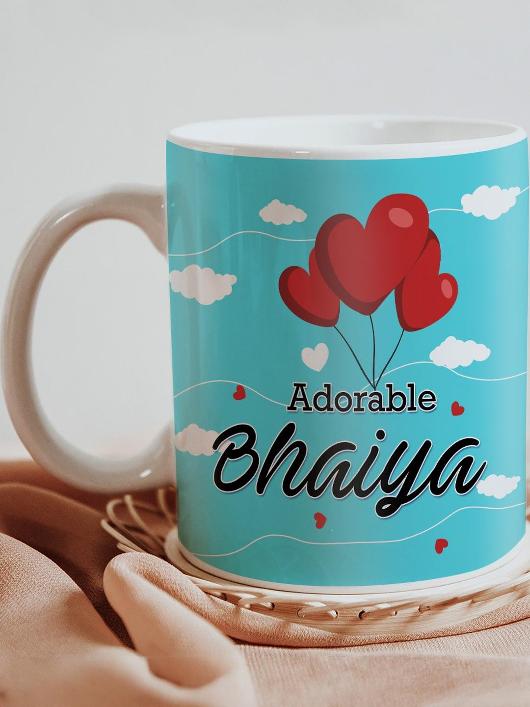 SKYTRENDS Bell Brew Multicoloured Typography Ceramic Handmade Mug-350ml