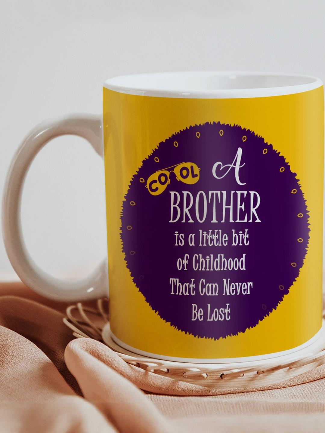 SKYTRENDS Gold Design Multicoloured Typography Ceramic Handmade Mug-350ml