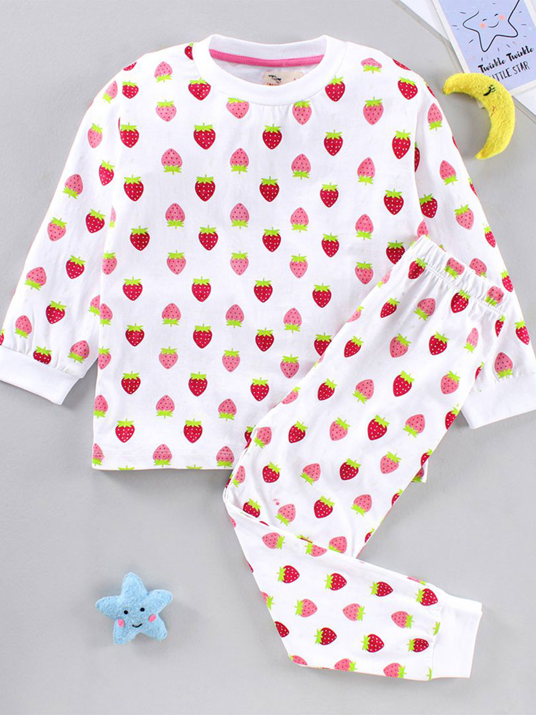 BLUSHES Unisex Kids Printed Coordinating Night Suit