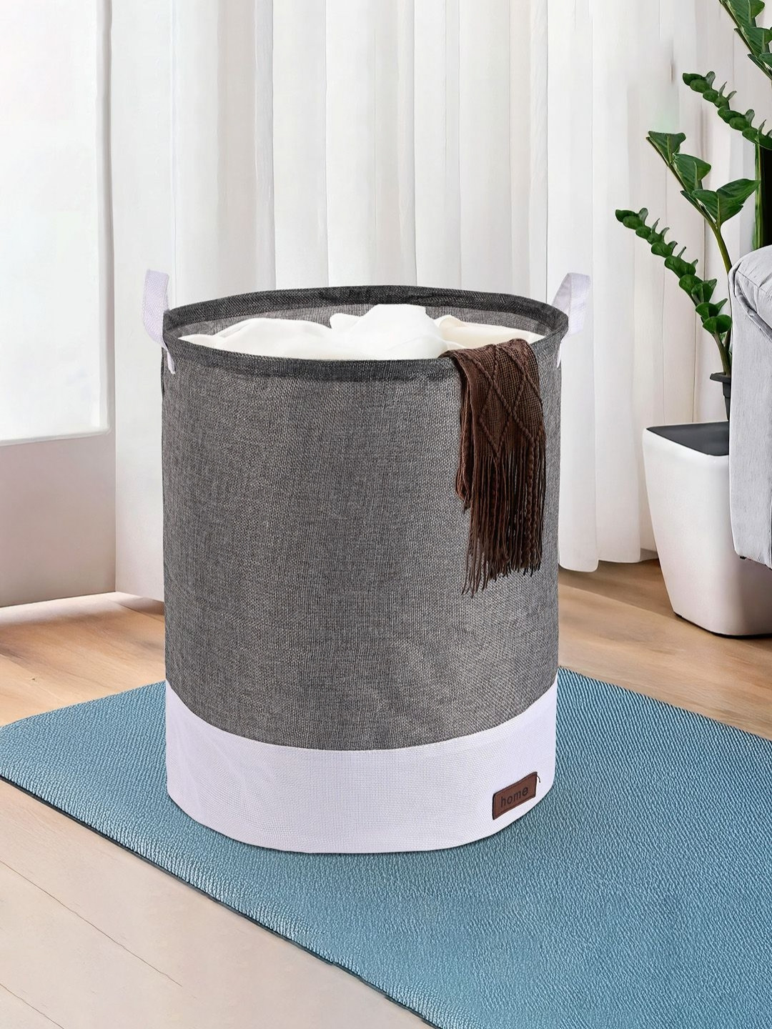 Aura Grey Foldable Laundry Bags With Handle - 43L