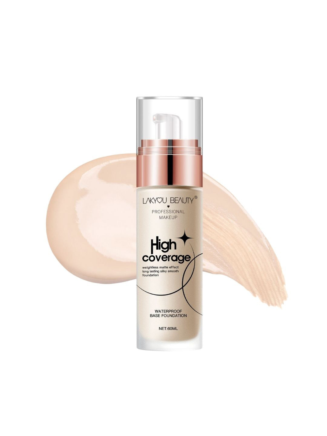 LAKYOU BEAUTY High Coverage Waterproof Base Foundation - 60 ml - White Ivory 01